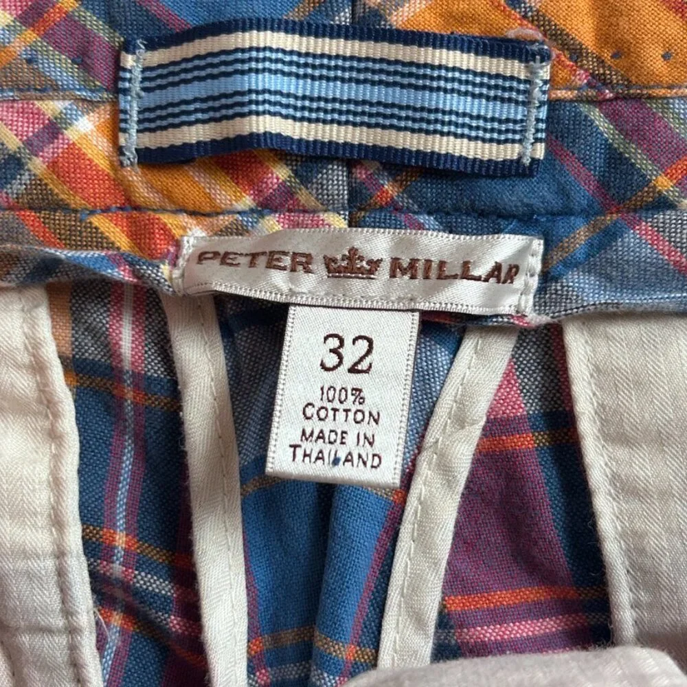 Peter Millar Plaid Cotton Shorts Preppy Golf Club Summer Men 32